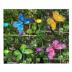 4x Windspiel Garten Dekoration Gartendekoration Schmetterling m. Glocke  4 Farben