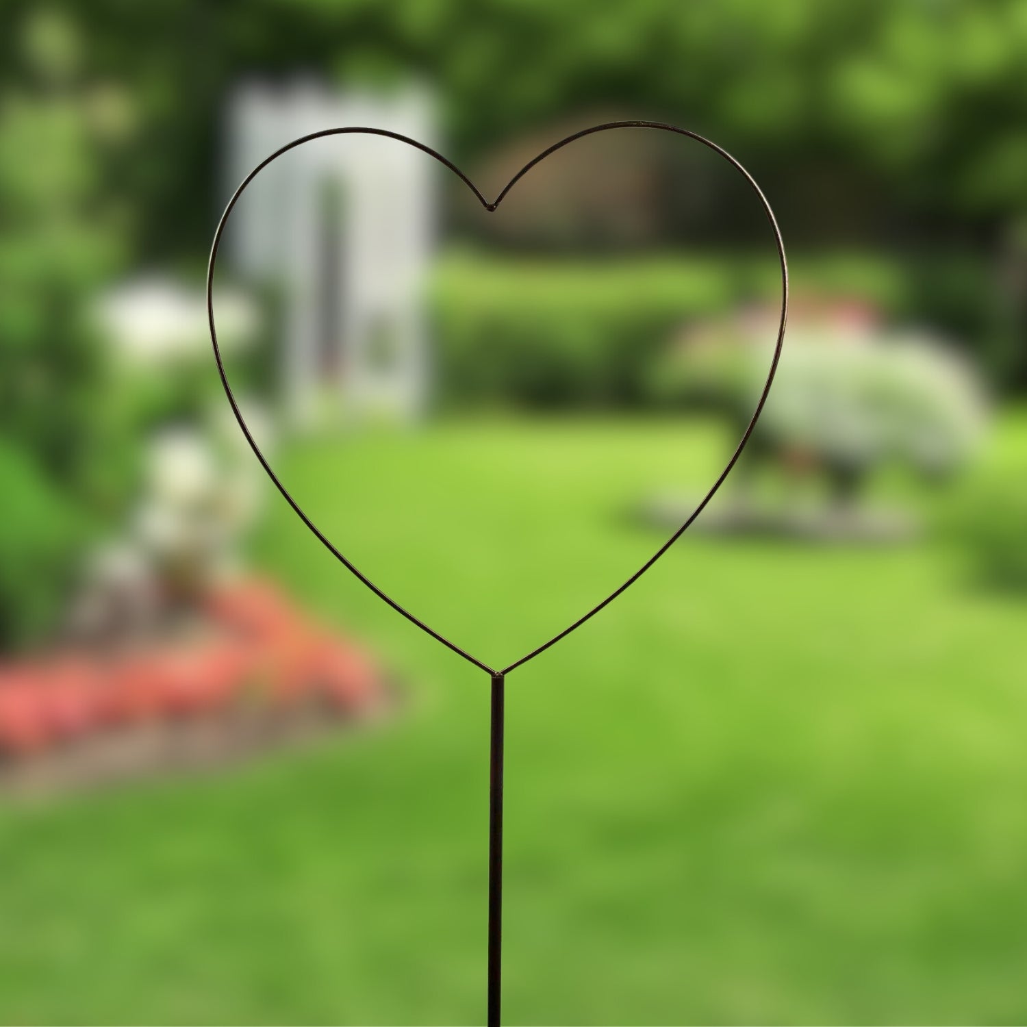 Rankgitter Herz auf Stab, Gartenstecker  Metall Hochzeit Gartendekoration