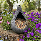 Vogelhaus Futterstelle & Nistkasten – Vogelfutterhaus hängend /stehend Dark Grey