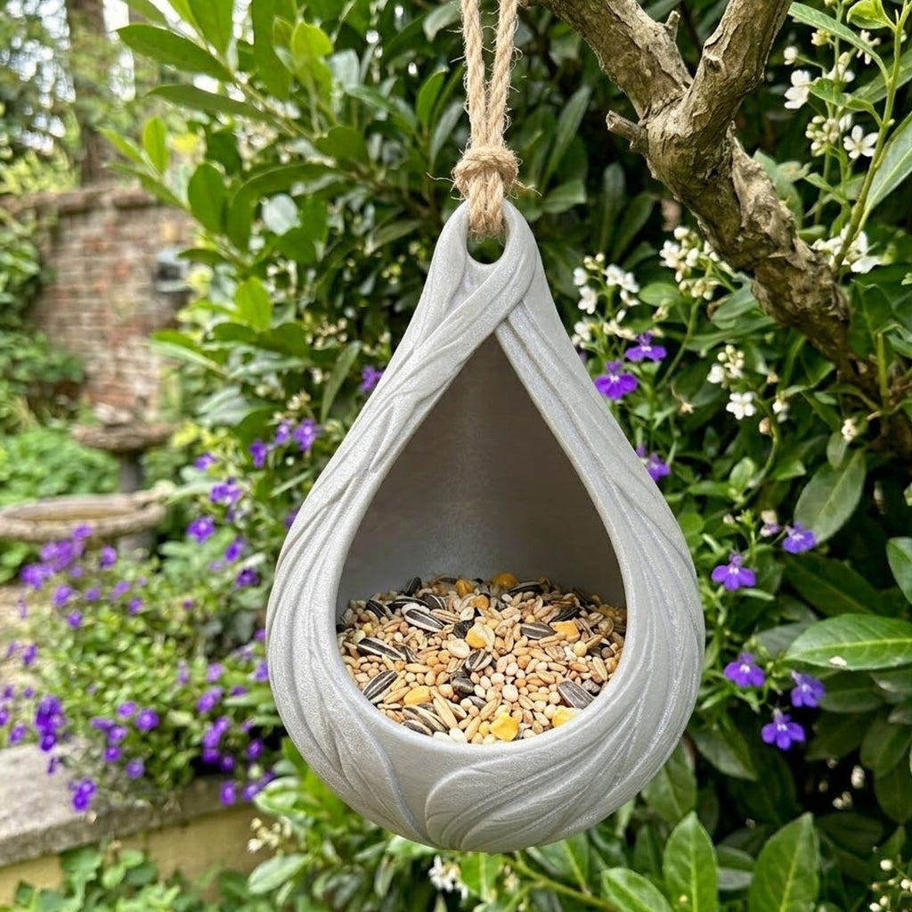 Vogelhaus Futterstelle & Nistkasten – Vogelfutterhaus hängend /stehend Urban Grey