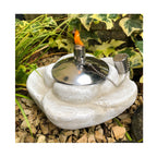 Gartenfackel Blume Ölfackel Öllampe Garten Fackel Tischlampe Steinguss mit Edelstahl Ölbehälter 85ml