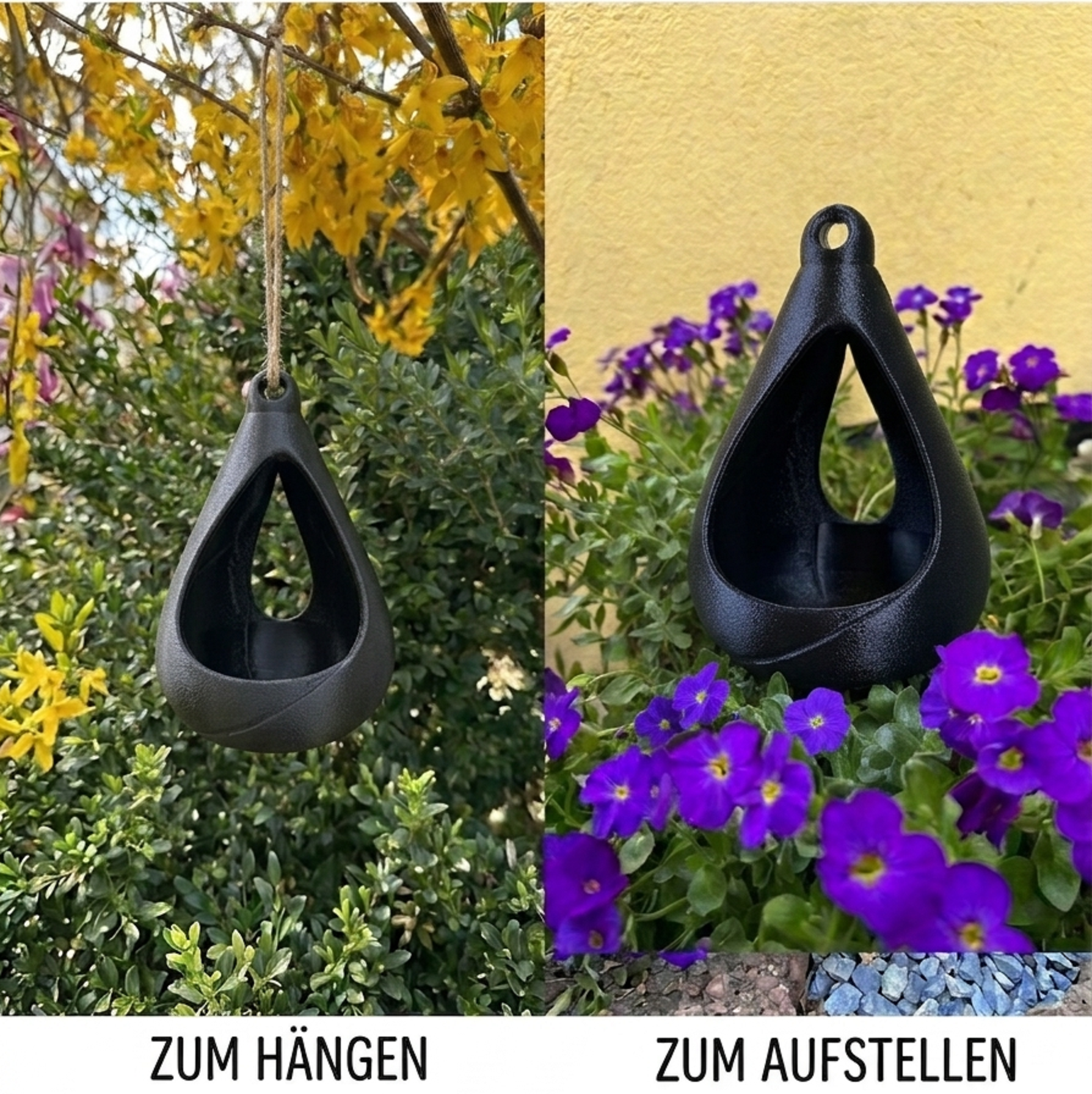 Vogelhaus Futterstelle Vogelfutterstelle Vogelfutter Vogel Nisthaus – wetterfest Onyx Black