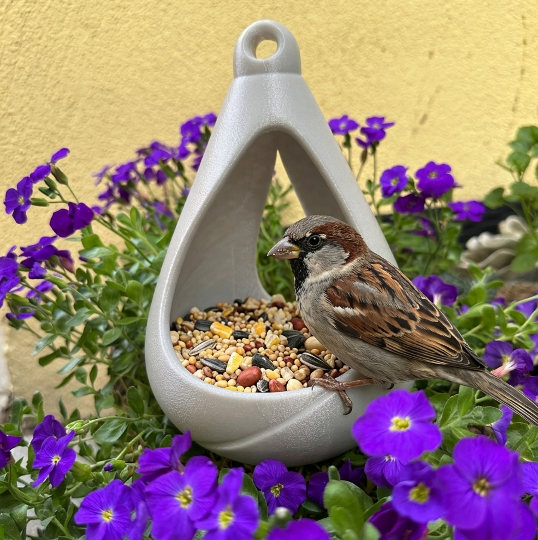 Vogelhaus Futterstelle Vogelfutterstelle Vogelfutter Vogel Nisthaus – wetterfest Urban Grey