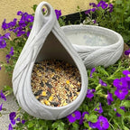 Vogeltränke Futterstelle – Vogelbad & Vogelfutterhaus für Garten & Balkon | zum Hängen oder Stellen | Unikat