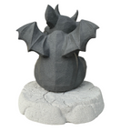 Drachen Wächter aus Steinoptik – Handgefertigte Deko Figur mit Betonplatte | Gargoyle Figur