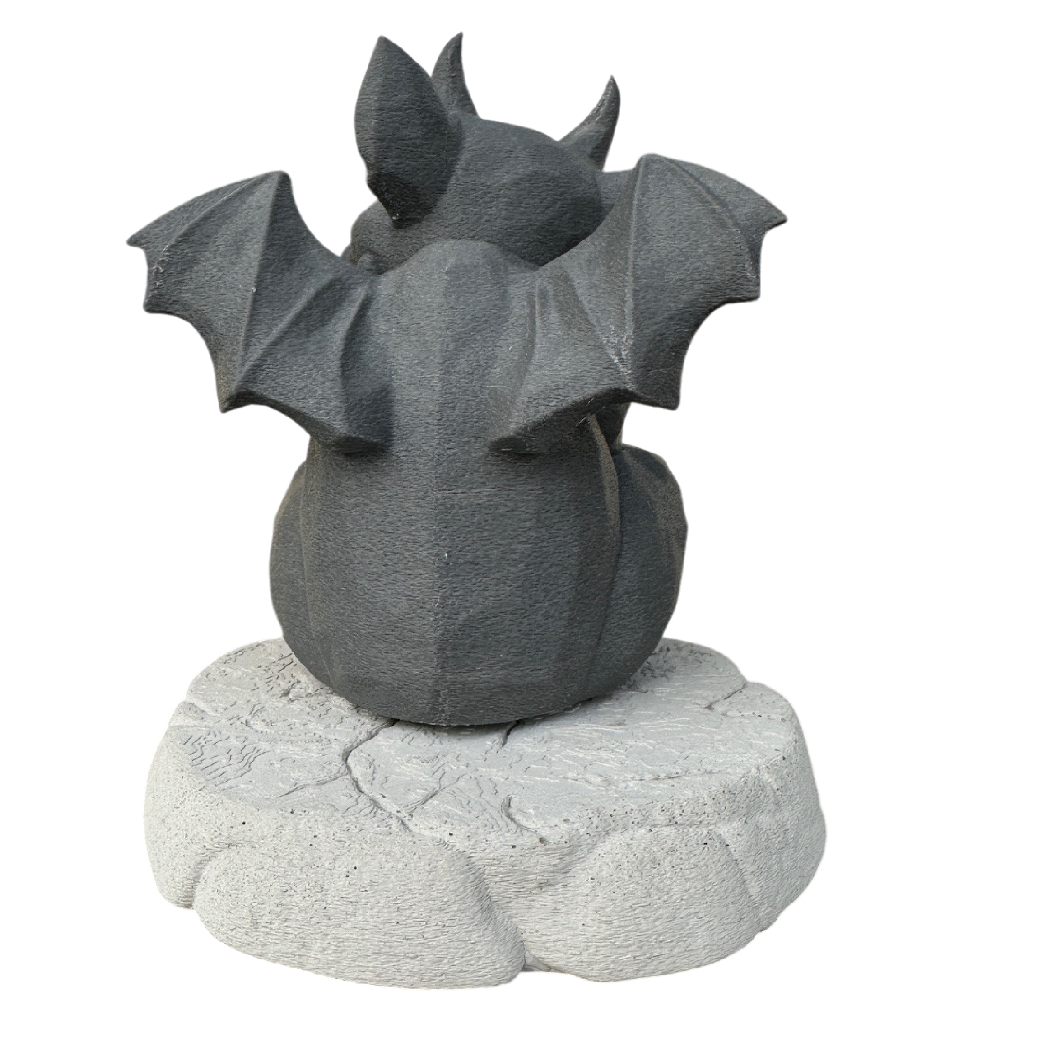 Drachen Wächter aus Steinoptik – Handgefertigte Deko Figur mit Betonplatte | Gargoyle Figur