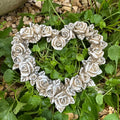 Grabschmuck Rosenblüten Rose HERZ Rosenkranz Rosenherz Grabdekoration wetterfest
