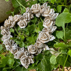 Grabschmuck Rosenblüten Rose HERZ Rosenkranz Rosenherz Grabdekoration wetterfest