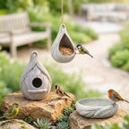 Vogel-Oase 3er-Set – Vogelhaus, Futterstelle und Vogeltränke