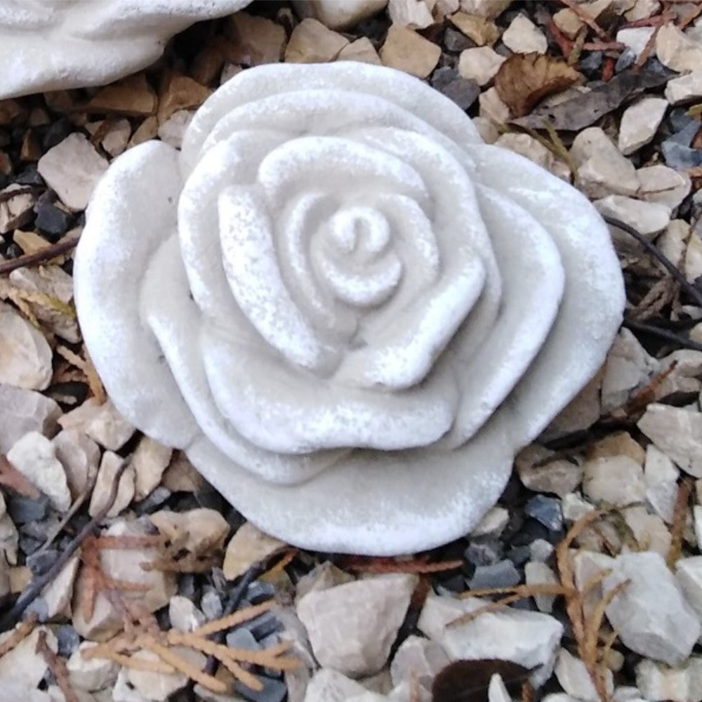 Stein Rose Rosenblüte Blüte Blumen Steinguss frostfest wetterfest Garten Deko 10cm