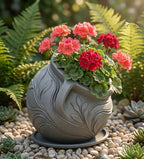 Amphore Pflanztopf mit floralem Relief – dekorativer Pflanzkübel für Garten, Terrasse & Eingangsbereich