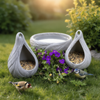 Vogeltränke Futterstelle – Vogelbad & Vogelfutterhaus für Garten & Balkon | zum Hängen oder Stellen | Unikat
