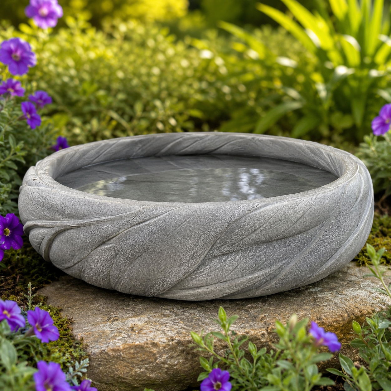 Vogeltränke Vogelbad Gartendeko für Vögel Wasserschale Vogelbecken Dark Grey