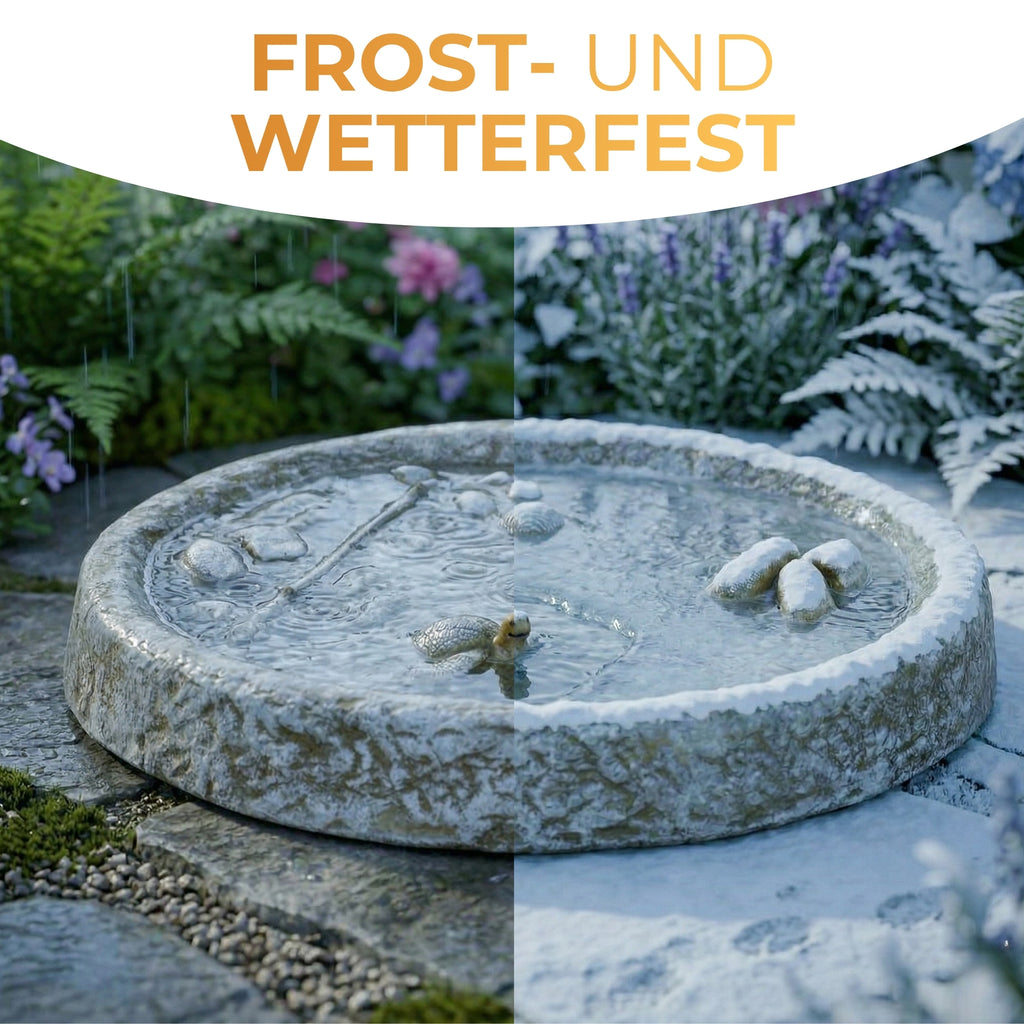 Vogeltränke Vogelbad Wasserstelle Vogelbecken Gelb